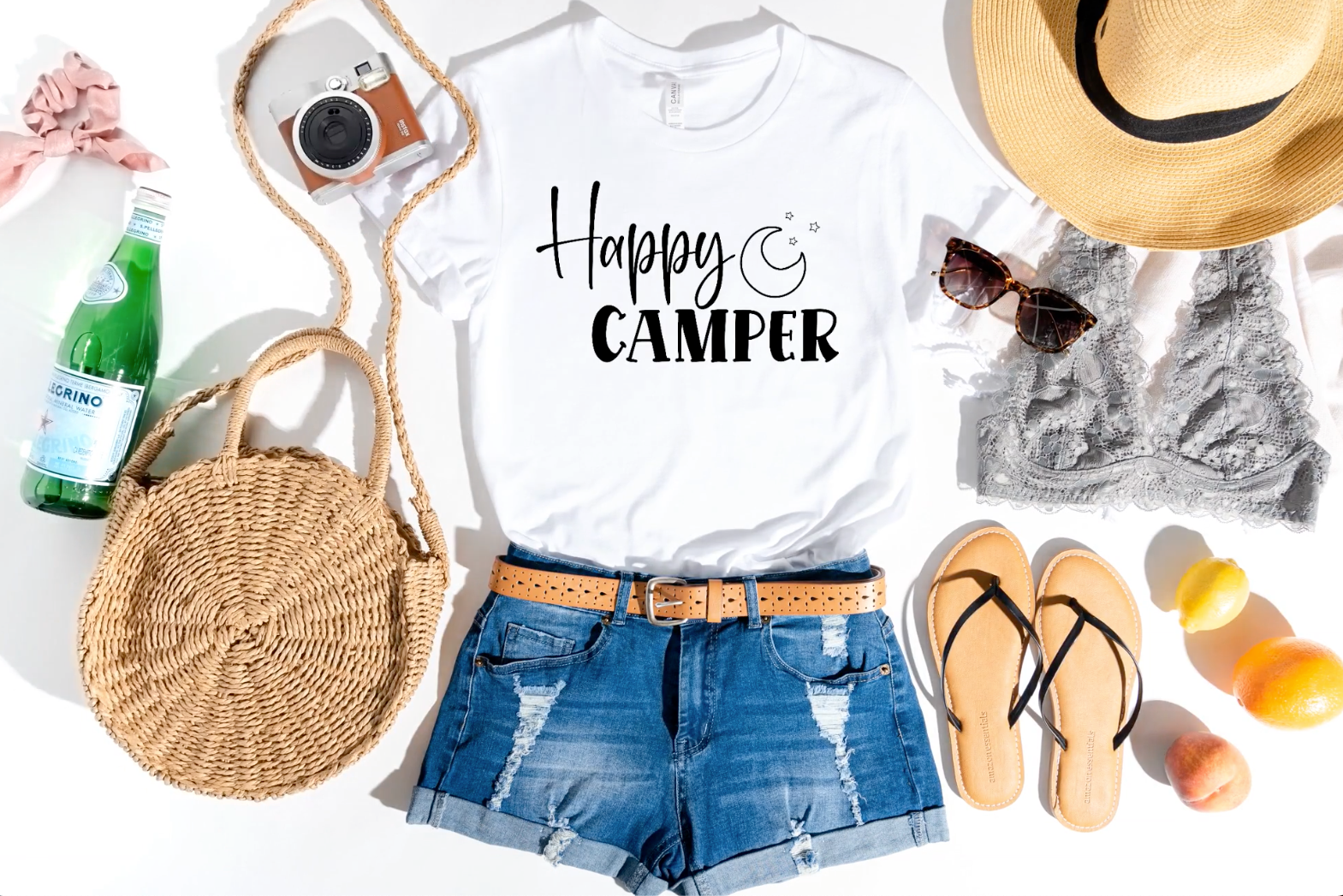 Load video: T-shirt created using our Happy Camper SVG cut file