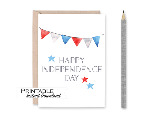 Happy Independence Day Card Printable - Digital Download