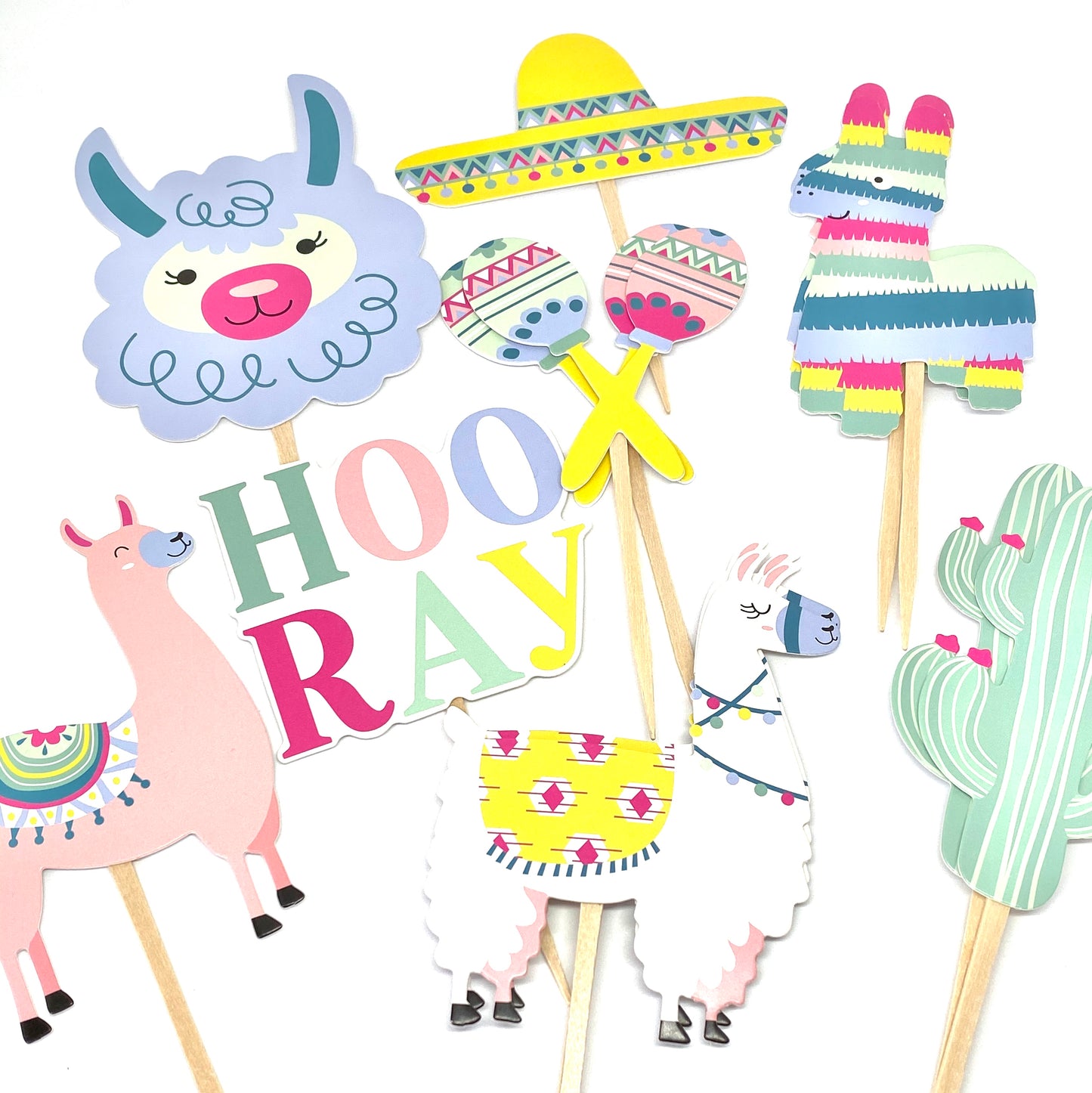 Piñata Llama Party - Cinco de Mayo Cupcake Toppers