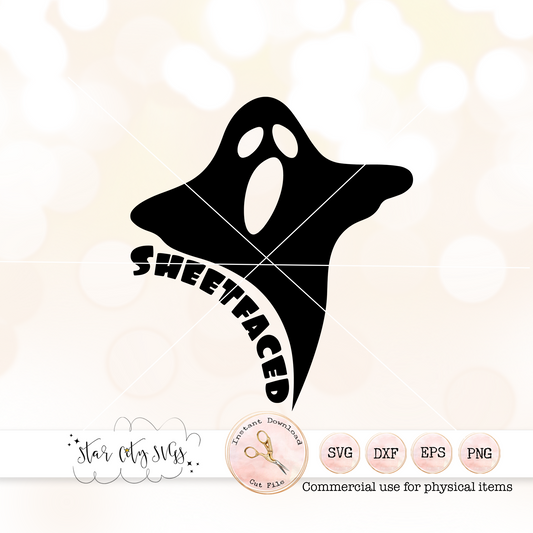 Sheetfaced Halloween Ghost SVG