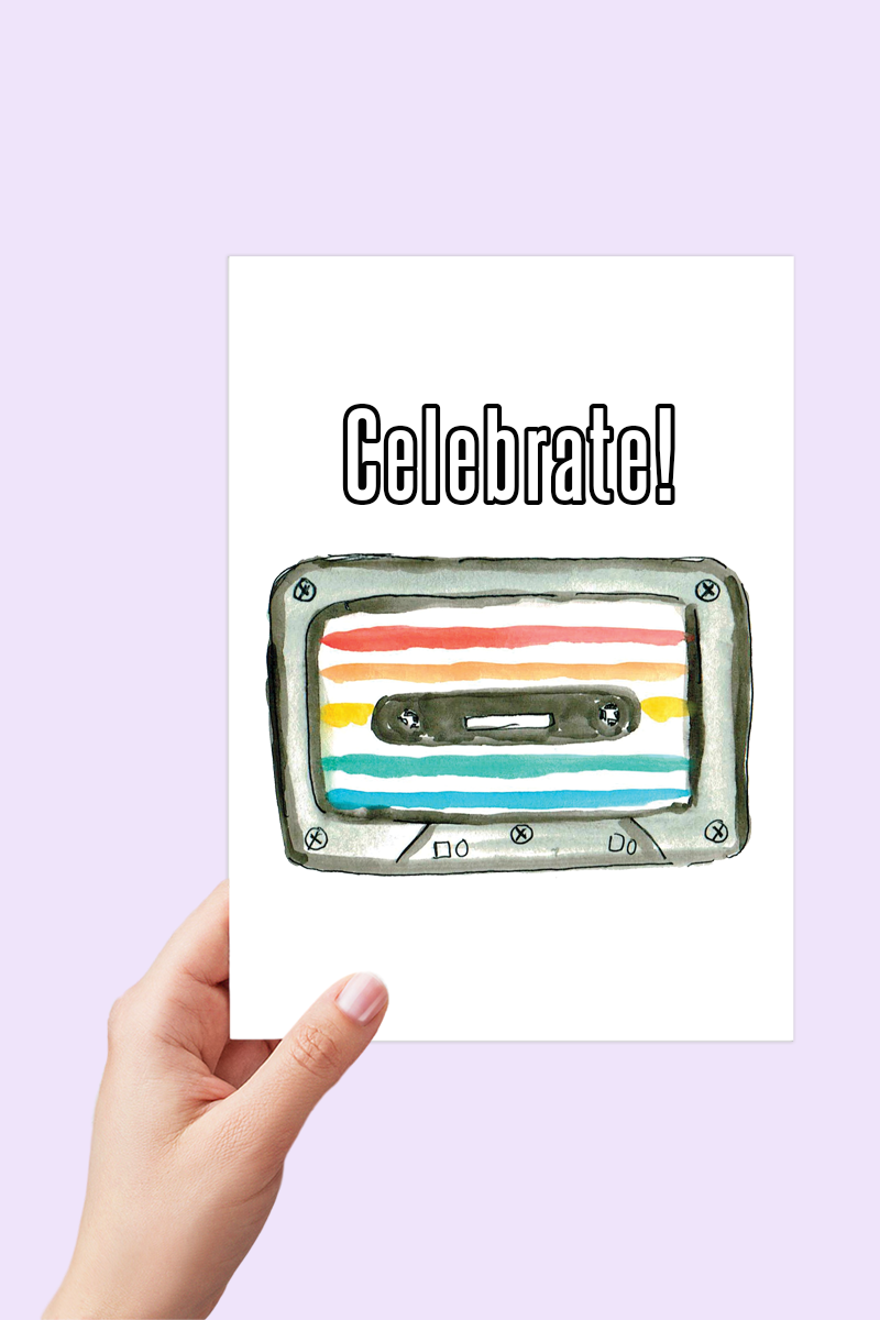 Celebrate Pride Mix Tape Card Printable - Digital Download