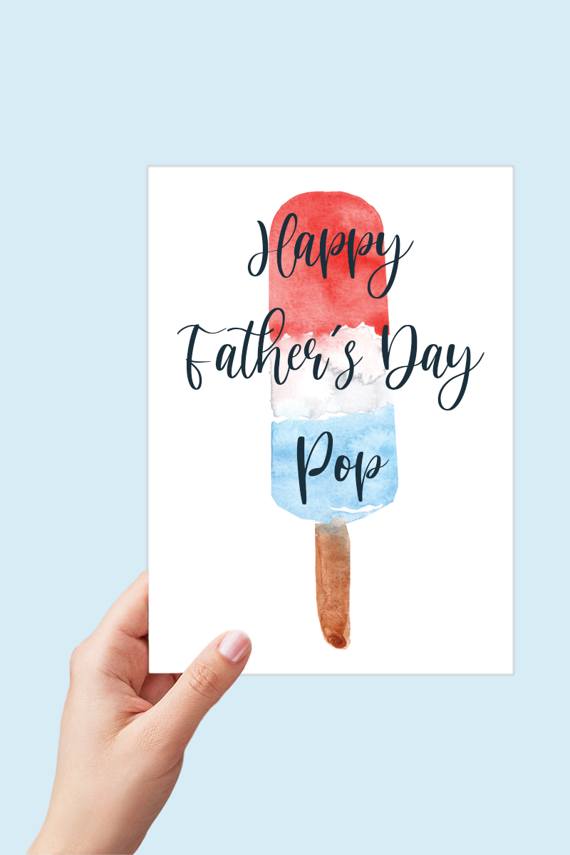 Happy Father's Day Pop Popsicle Fathers Day Card Printable - Digital Download