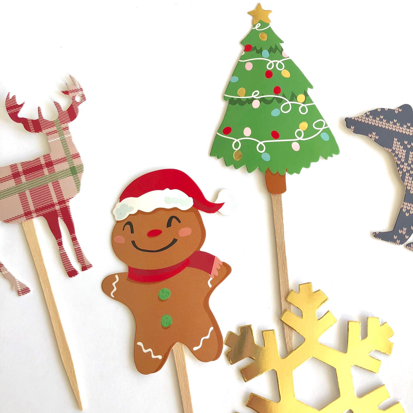 Woodland Holiday Cupcake Toppers