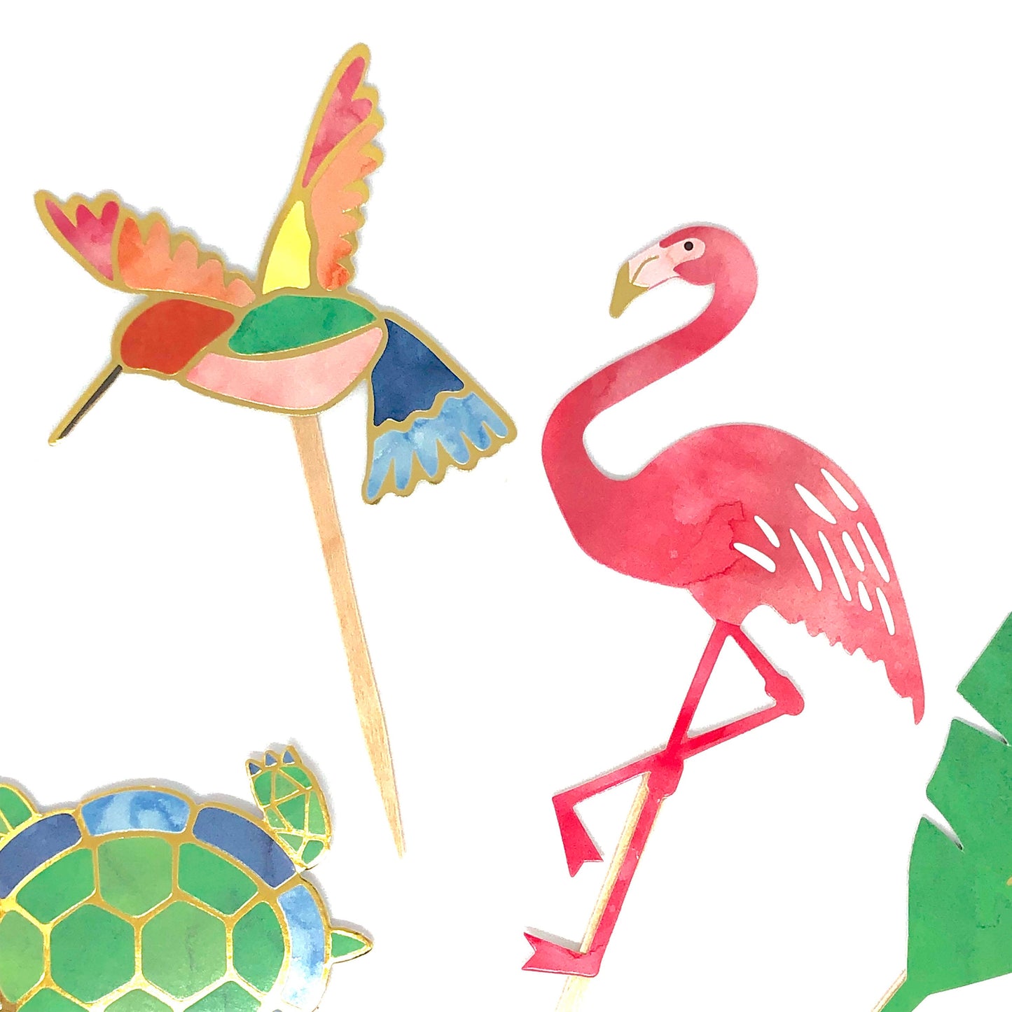 Tropical Pastel Cupcake Toppers