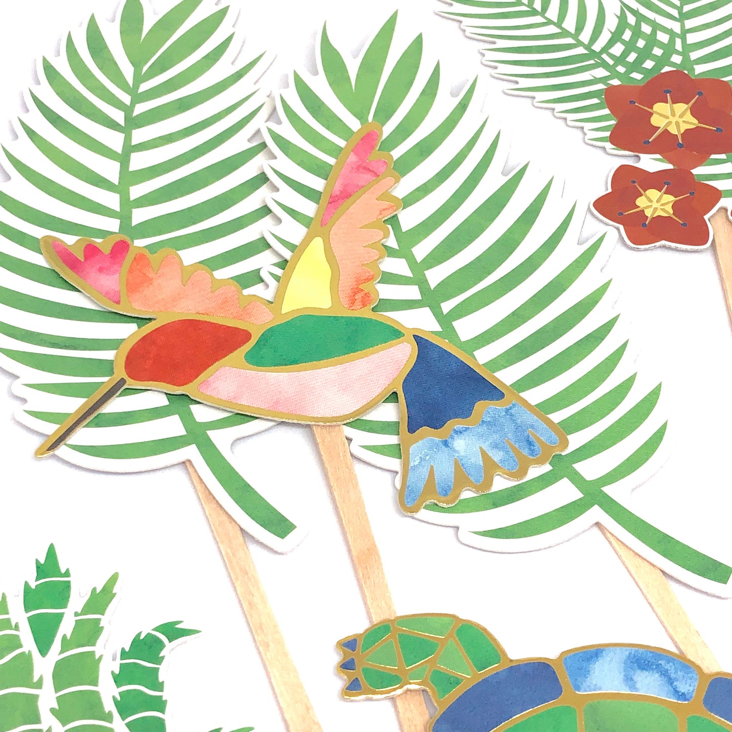 Tropical Pastel Cupcake Toppers