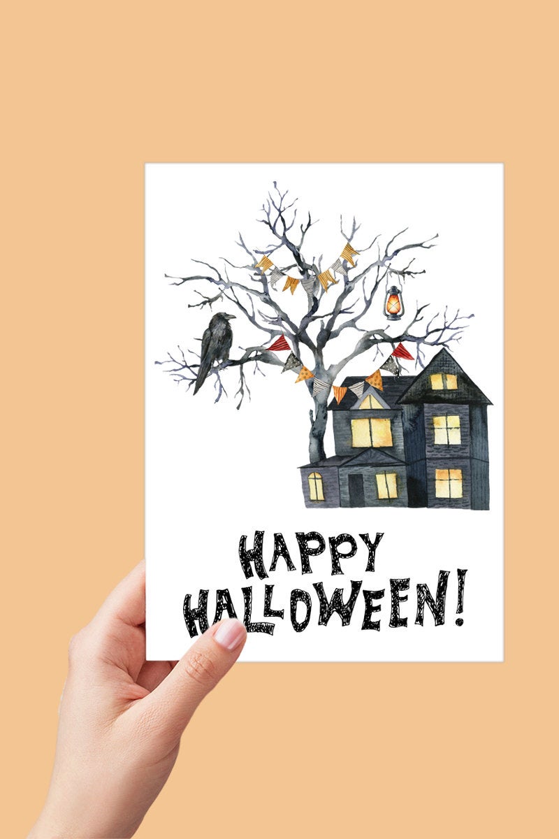 Happy Halloween Card  Printable - Digital Download