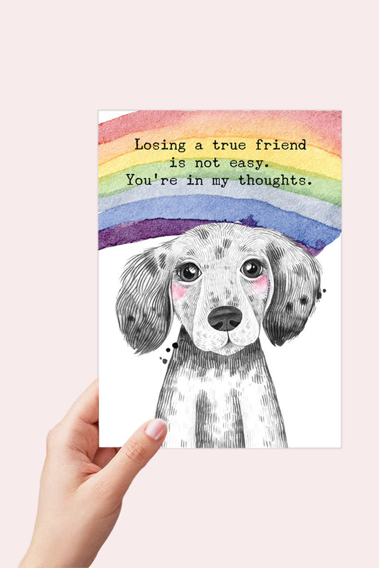 Rainbow Bridge Dog Sympathy Card - Pet Loss Card