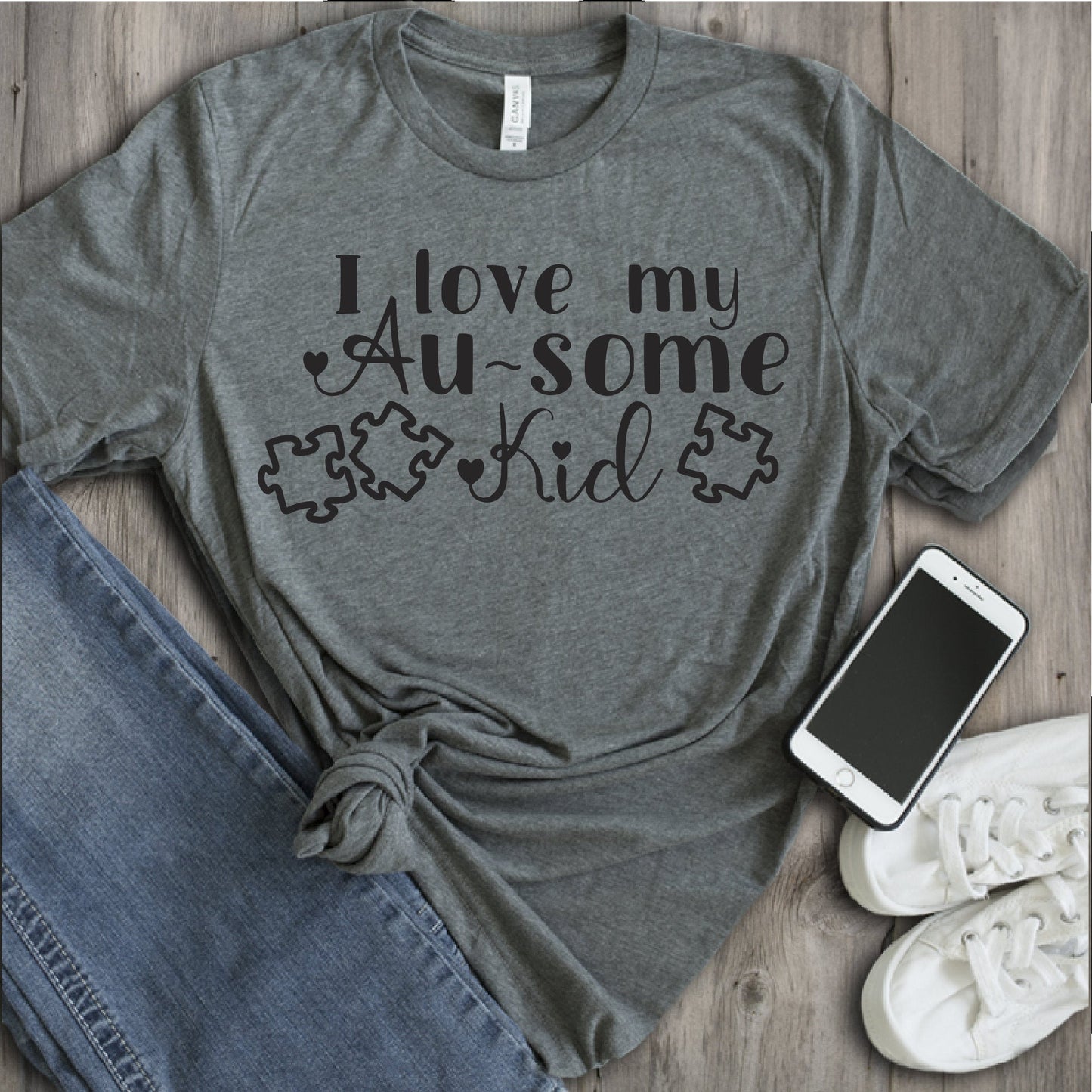I Love my Au-some Kid - Autism Mom SVG Cut File