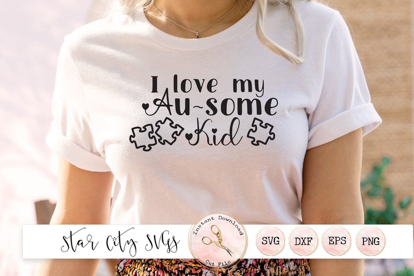 I Love my Au-some Kid - Autism Mom SVG Cut File