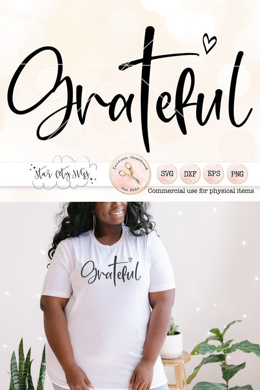 Grateful SVG - Cross and Heart
