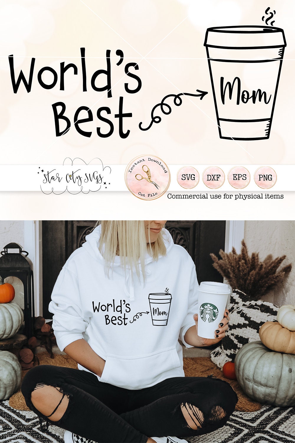 World's Best Mom Coffee Cup - Mother's Day SVG