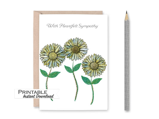 Sunflower With Heartfelt Sympathy Card