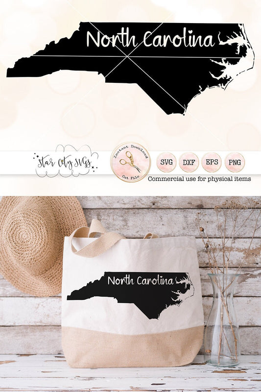 North Carolina State Outline SVG, North Carolina Map Svg Png, NC Svg