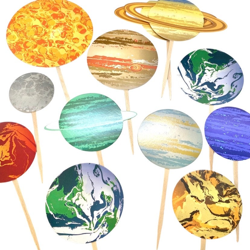 Space Cupcake Toppers, Big Space Birthday Decorations, Outer Space Party, Space Baby Shower, Space Cake Toppers, Space Stickers