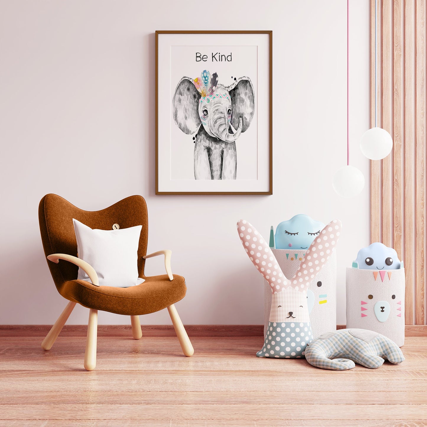 Boho Wall Decor, 3 Piece Wall Art Printable - Be Kind, Be Brave, Be You, Animal Nursery Decor