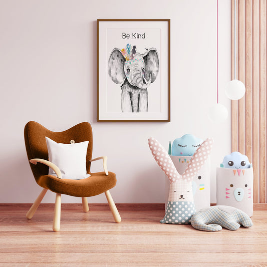 Boho Wall Decor, 3 Piece Wall Art Printable - Be Kind, Be Brave, Be You, Animal Nursery Decor