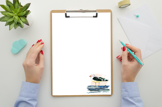 Watercolor Seagull Stationery Set Printable - Digital Download