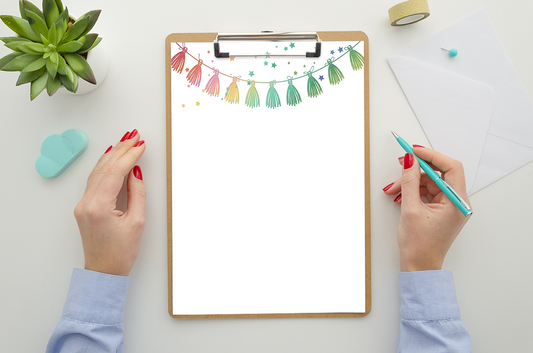 Rainbow Tassel Printable Stationery Printable - Digital Download
