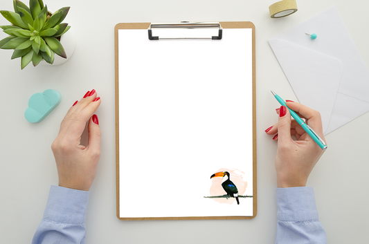 Watercolor Toucan Stationery Set Printable - Digital Download