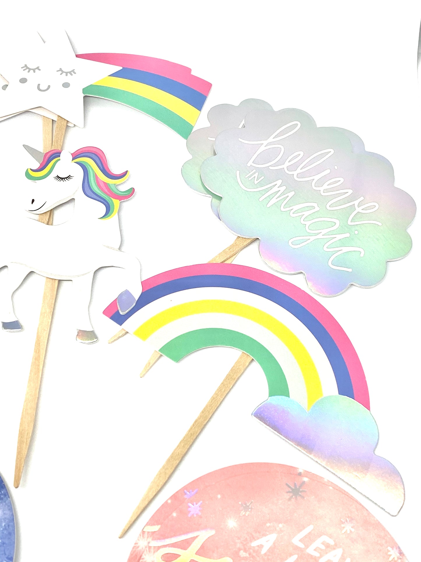 Rainbows + Unicorns Cupcake Toppers
