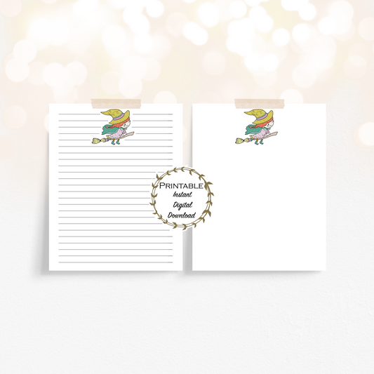 Witchy Halloween Stationery Set Printable - Digital Download