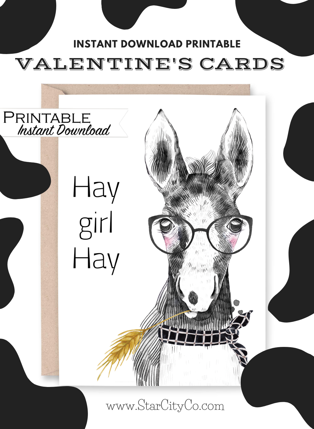 Hay Girl Hay Horse Card Printable - Digital Download