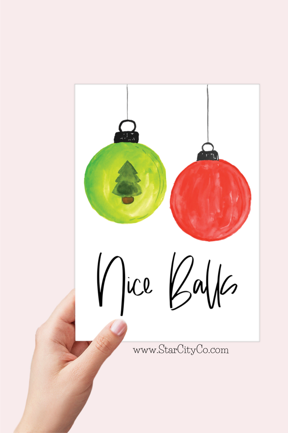 Nice Balls Funny Christmas Card Printable - Digital Download