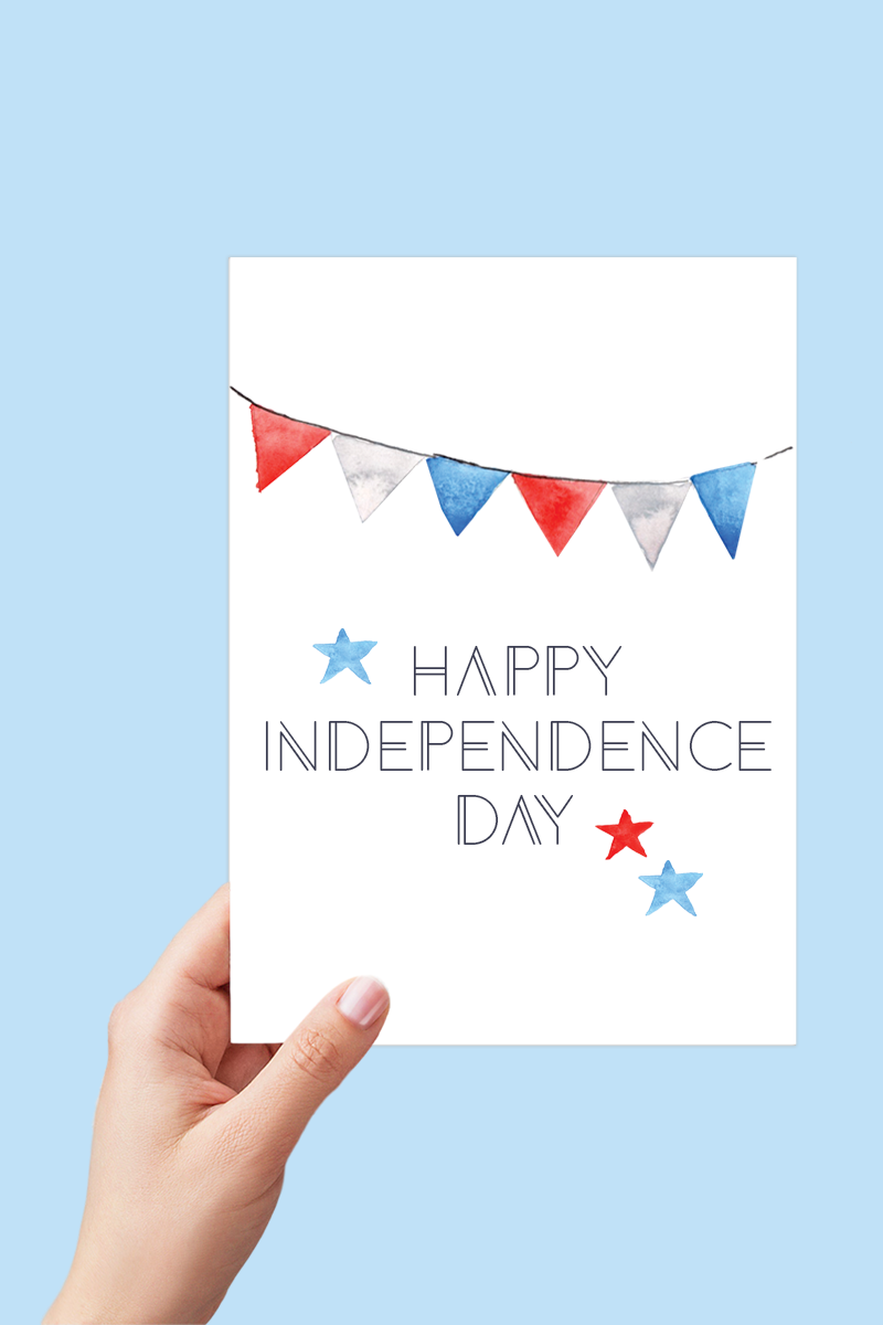 Happy Independence Day Card Printable - Digital Download