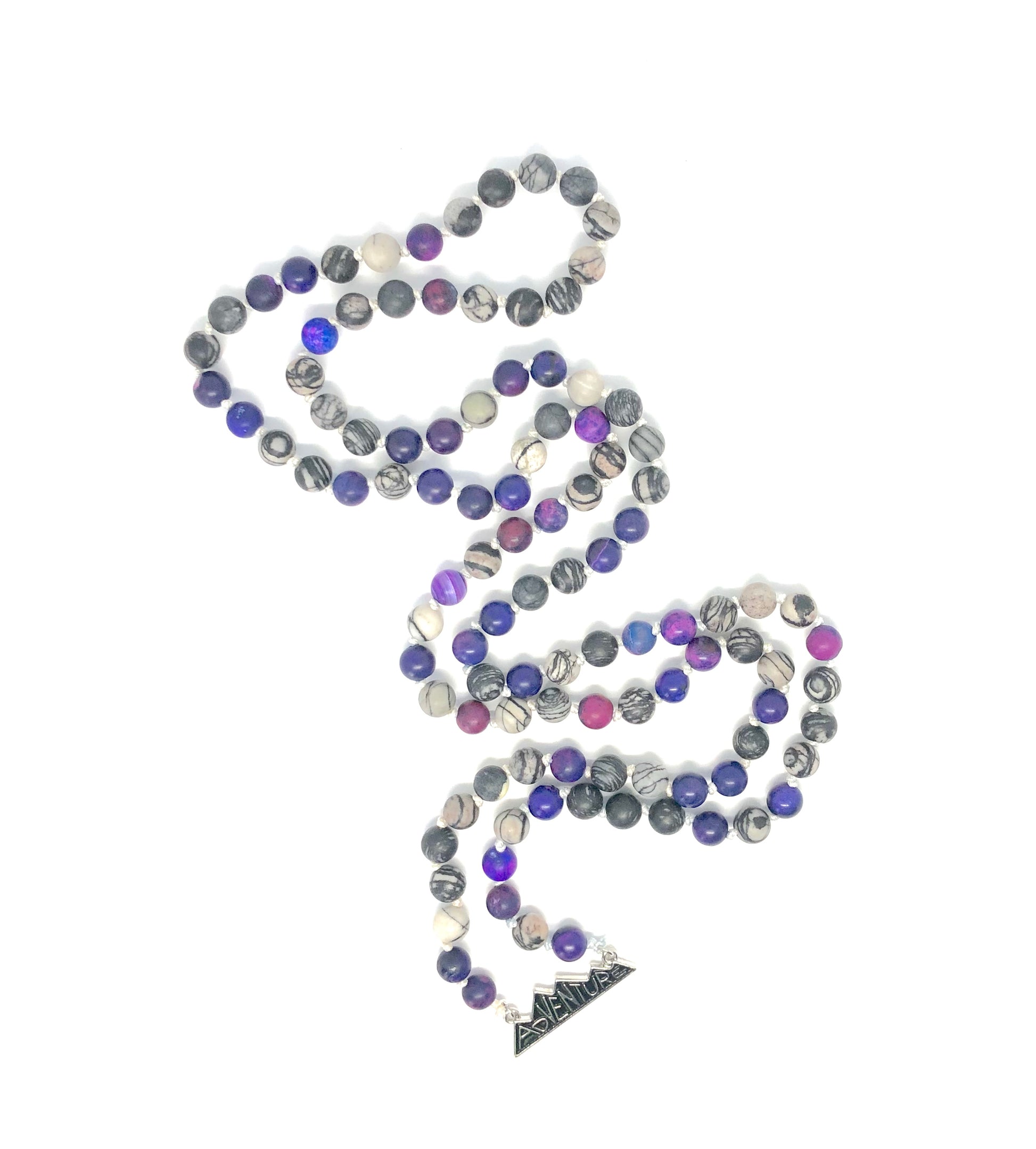 Adventure purple and black Mala Necklace