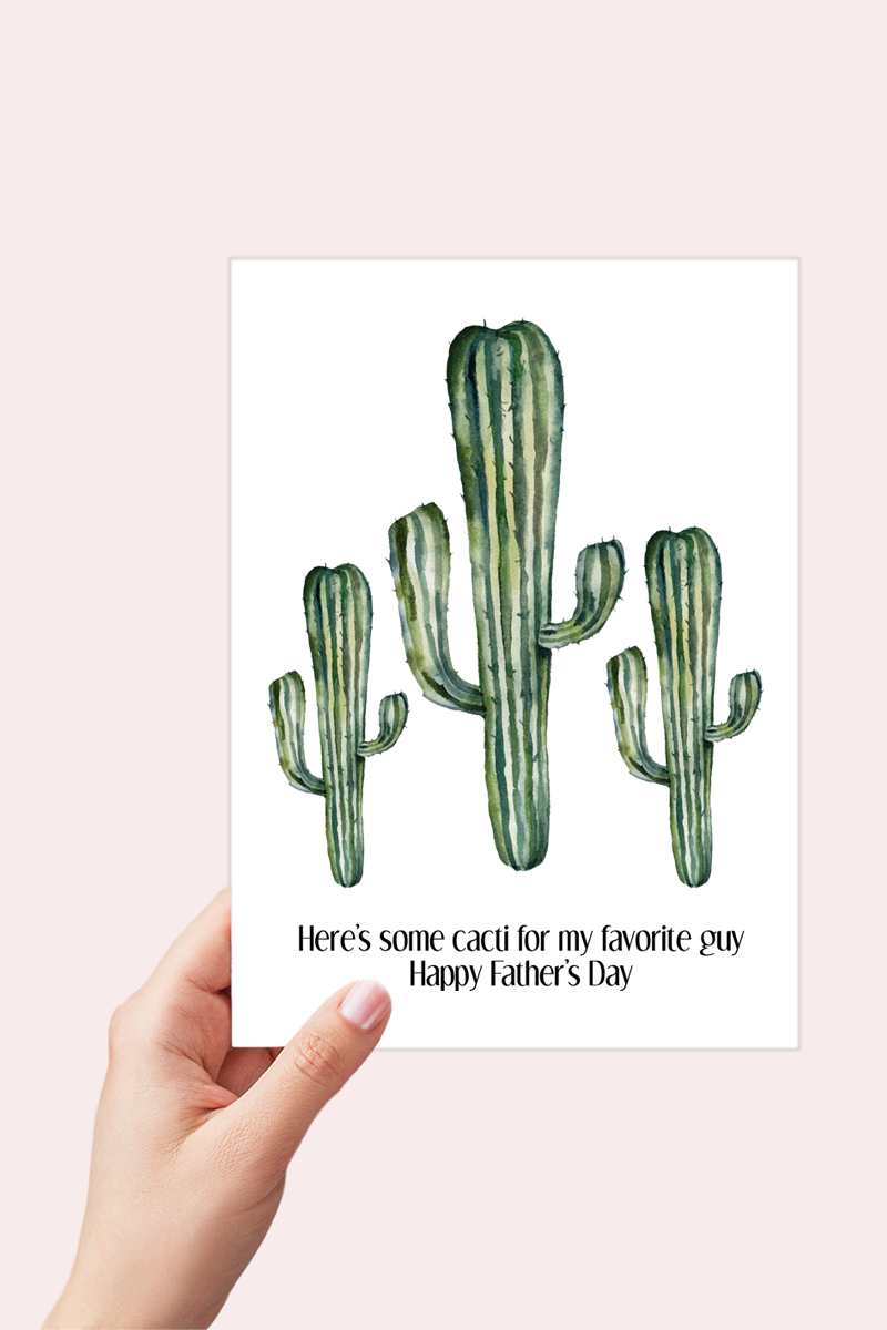 Cacti Fathers Day Card Printable - Digital Download