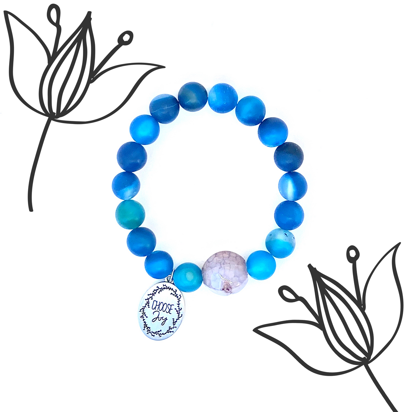 Blue Agate Choose Joy Bracelet