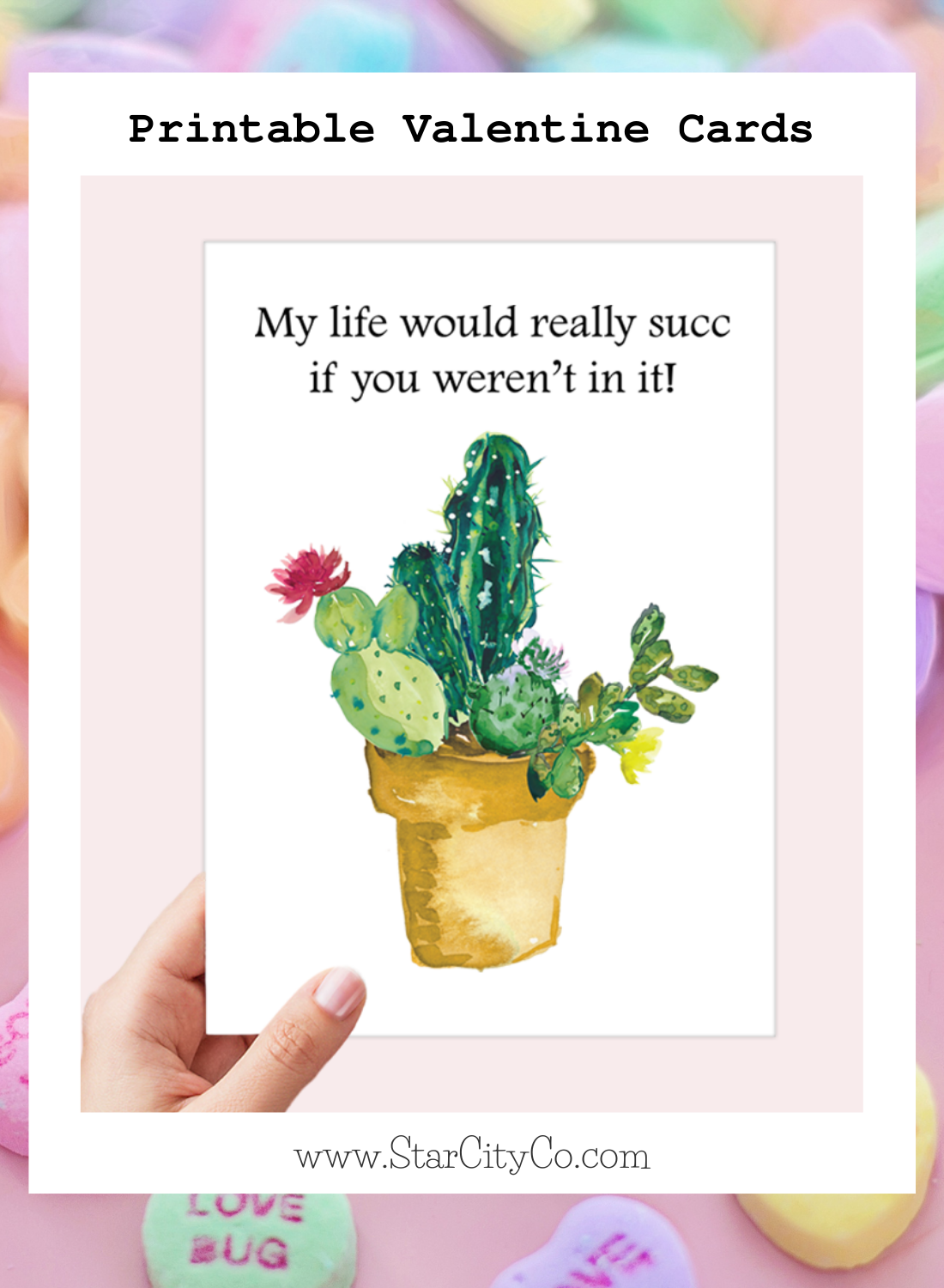 Succulents Anniversary Card Printable - Digital Download