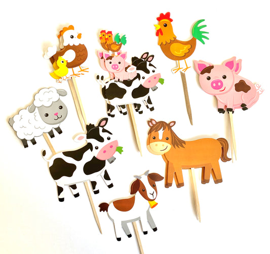 Farm Animal Cupcake Toppers
