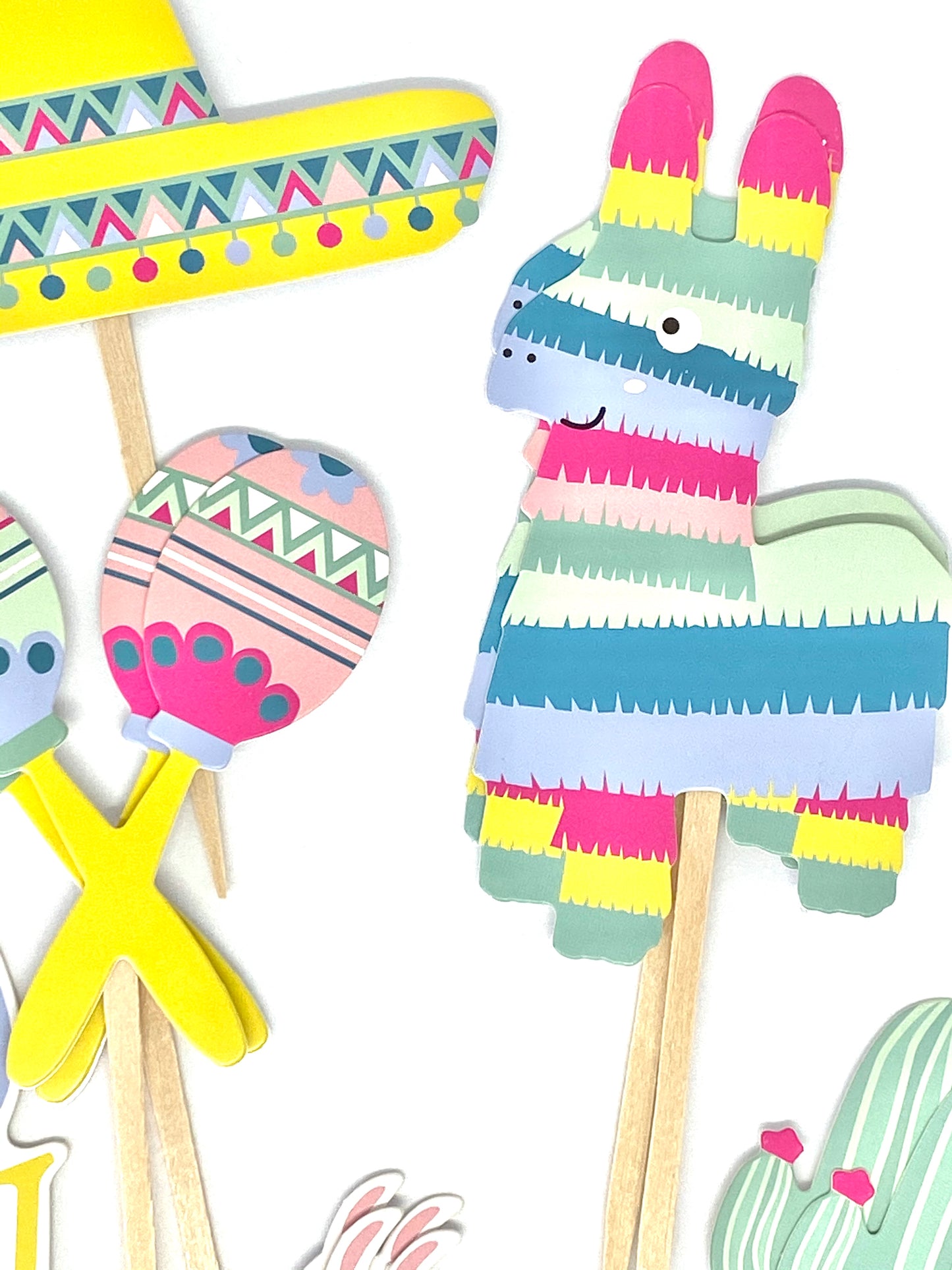 Piñata Llama Party - Cinco de Mayo Cupcake Toppers