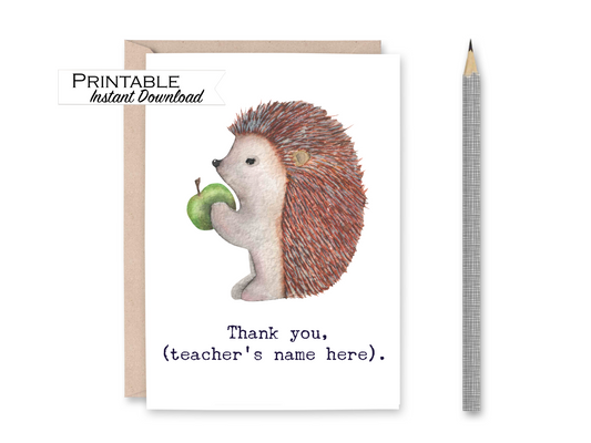 Personalized Teacher Appreciation Card Printable - Digital Download