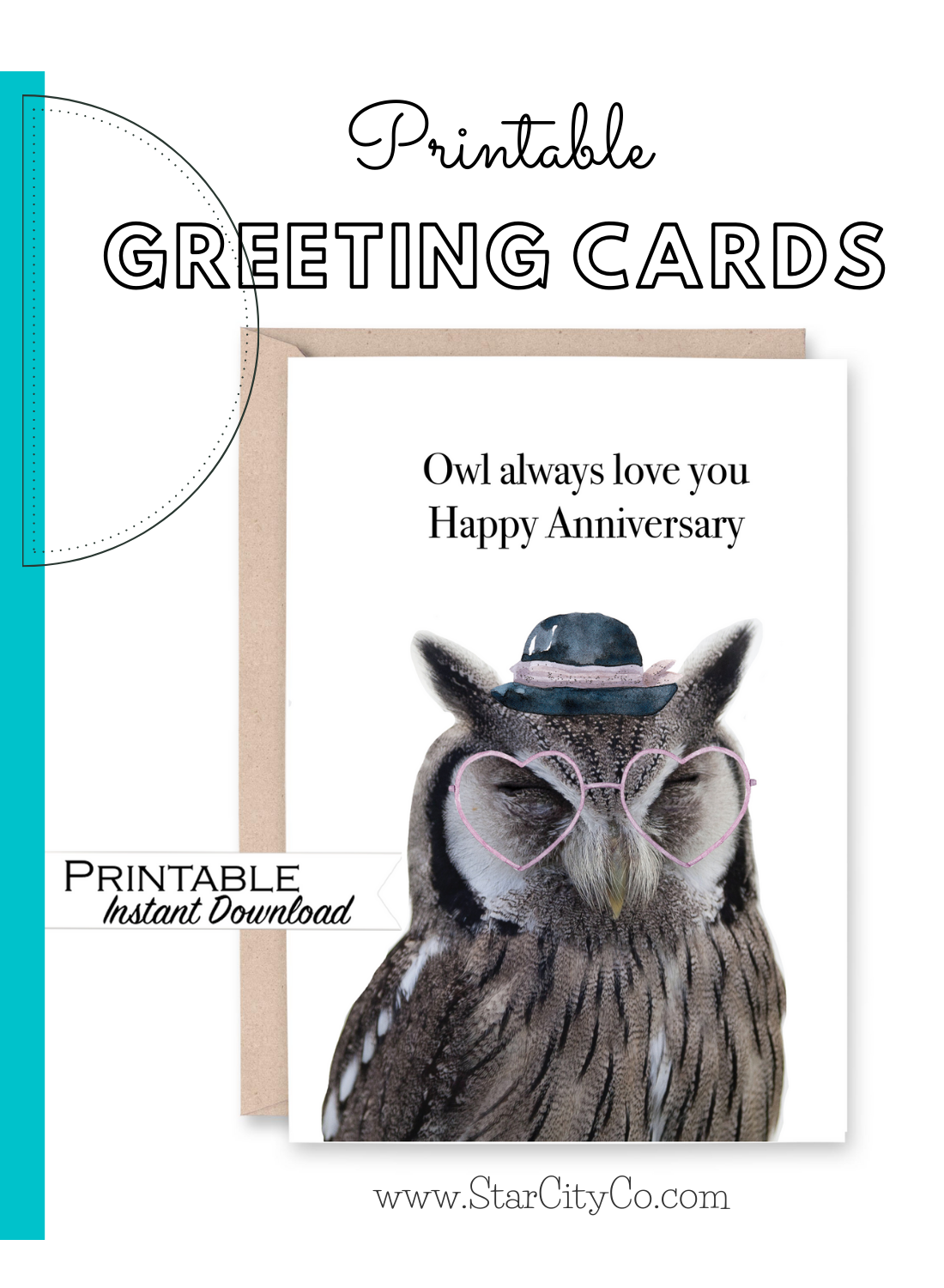 owl birthday card printable