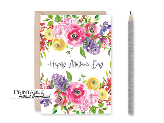 Flower Garden Mothers Day Card Printable