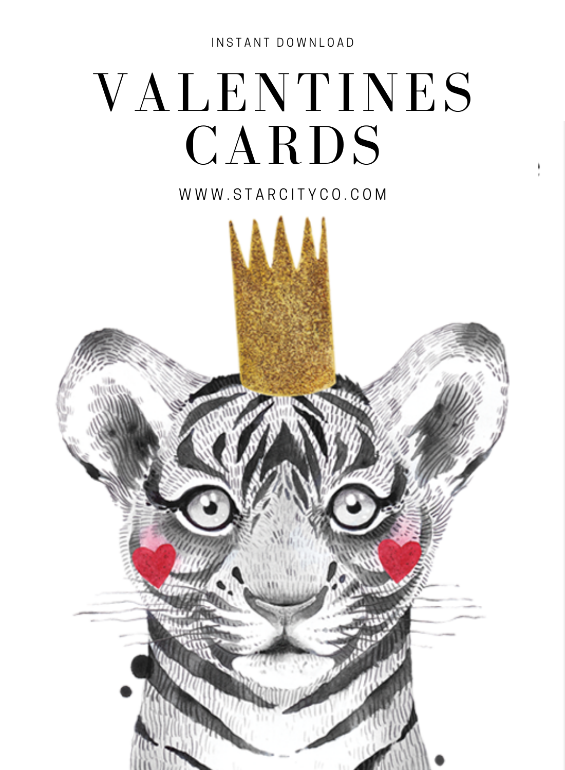 You're Pretty Great Tiger Valentine Card Printable - Digital Download
