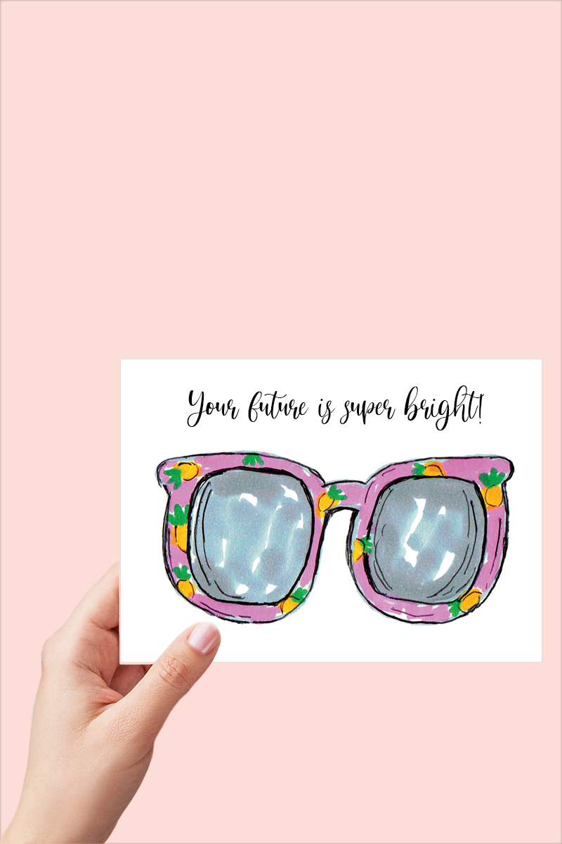 Your Future is Bright Card - Graduation Card Printable - Digital Download