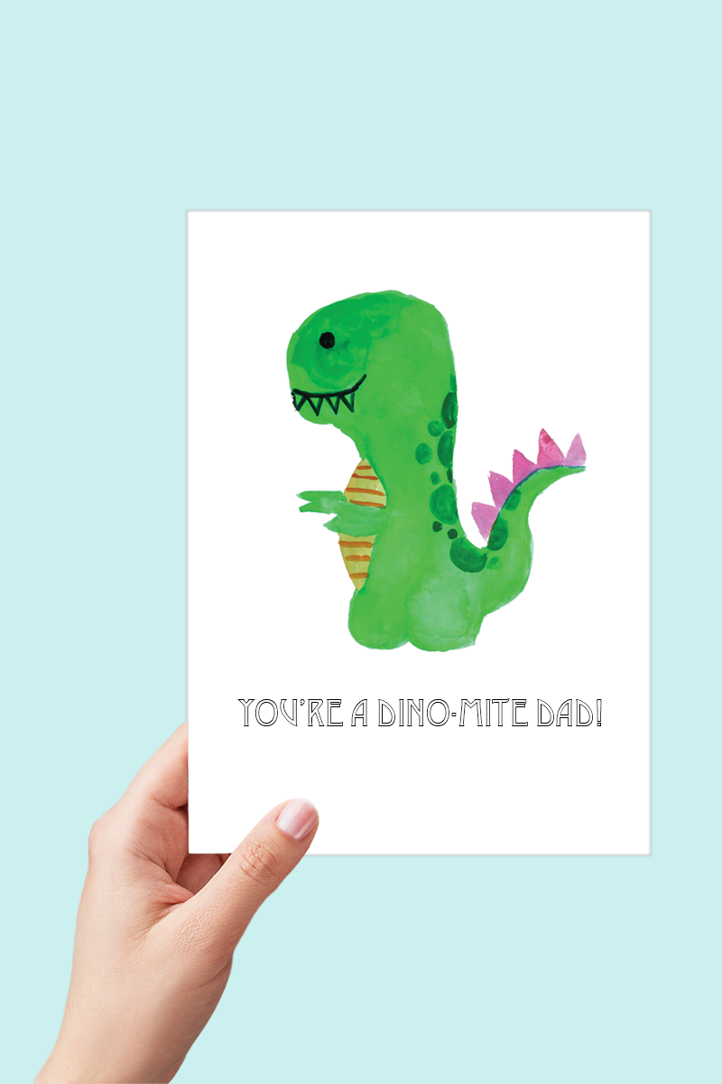 You're a Dino-mite Dad Dinosaur Fathers Day Card Printable - Digital Download