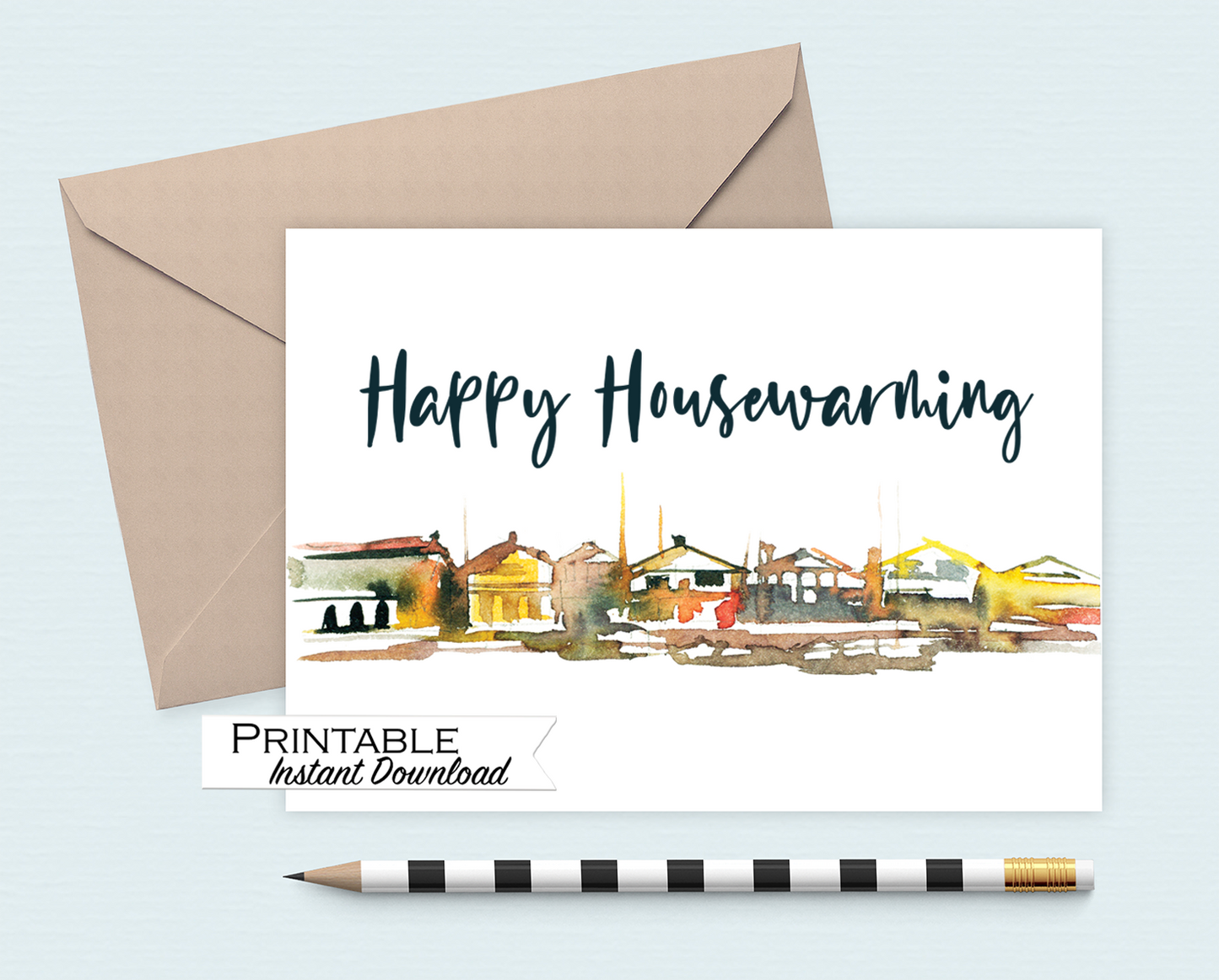 New Home Housewarming Card Printable - Digital Download