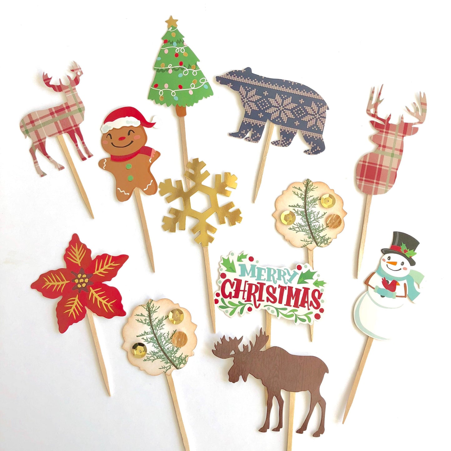 Woodland Holiday Cupcake Toppers