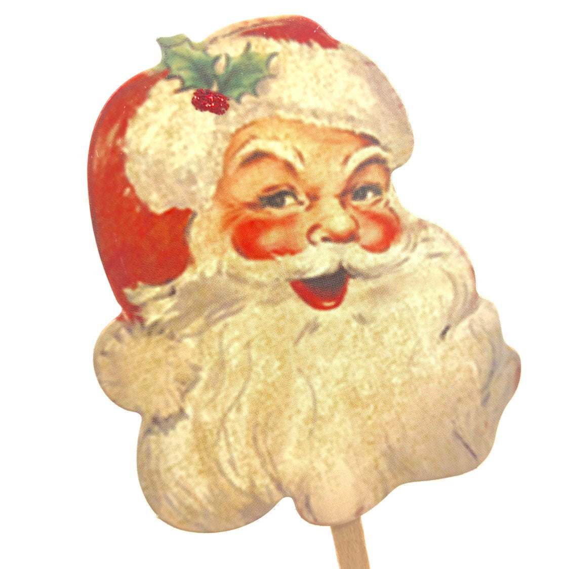 Vintage Christmas Santa Cupcake Toppers