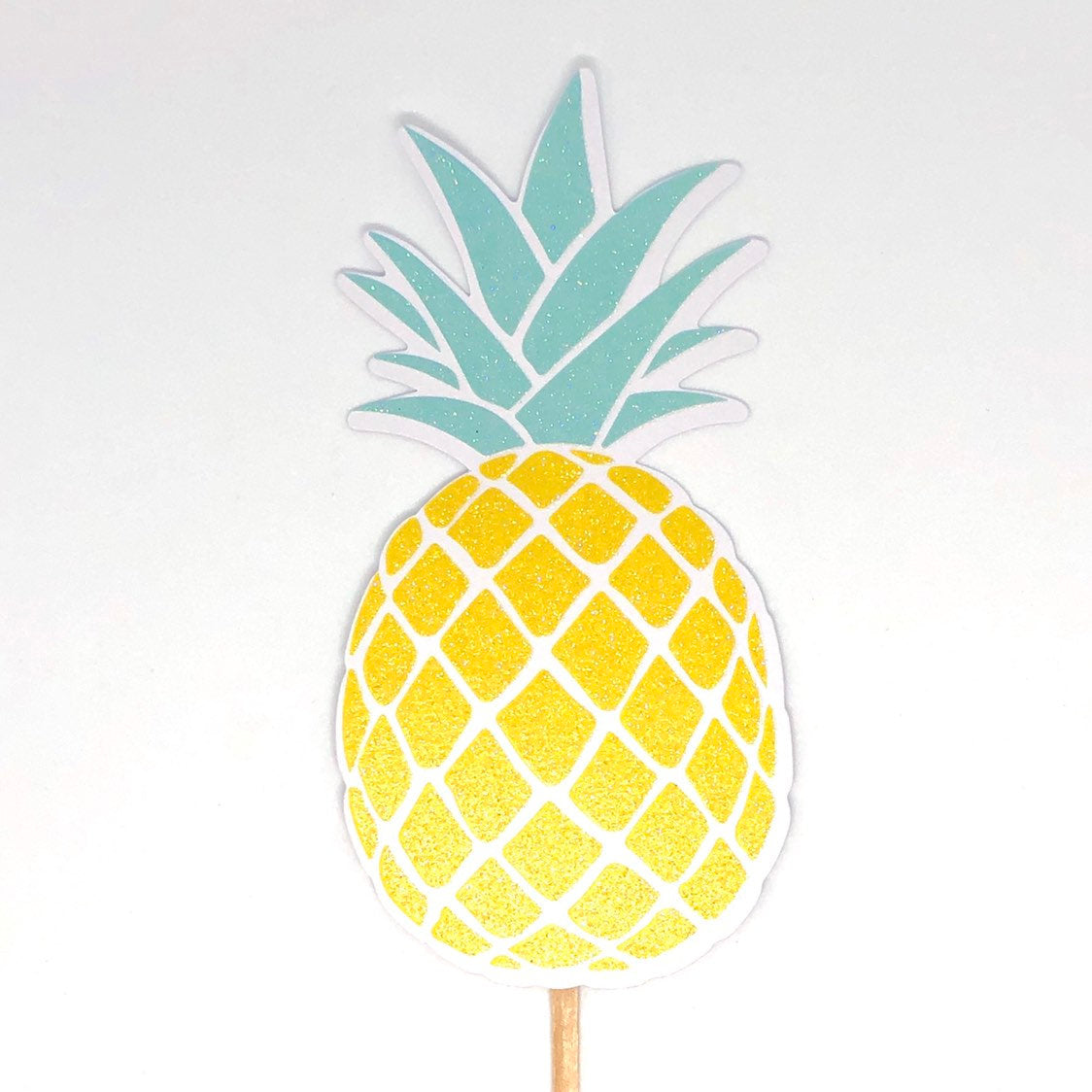 Big Glittery Pineapple Cupcake Toppers