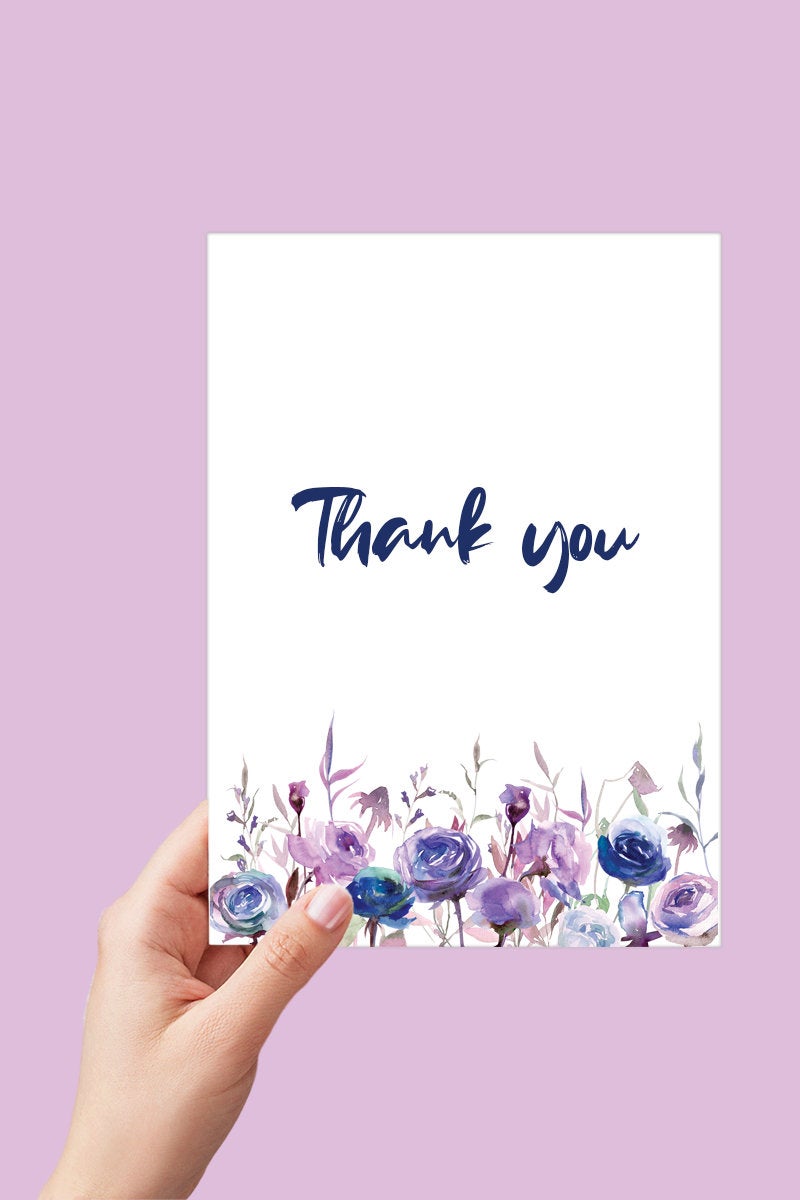 Botanical Thank you Card Printable - Digital Download