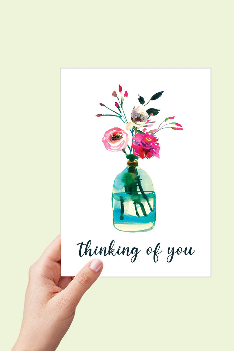 Watercolor Floral Card Set, Pretty Floral Cards, Birthday Card, Thank You Card, Sympathy Card, Thinking of you, Digital Download