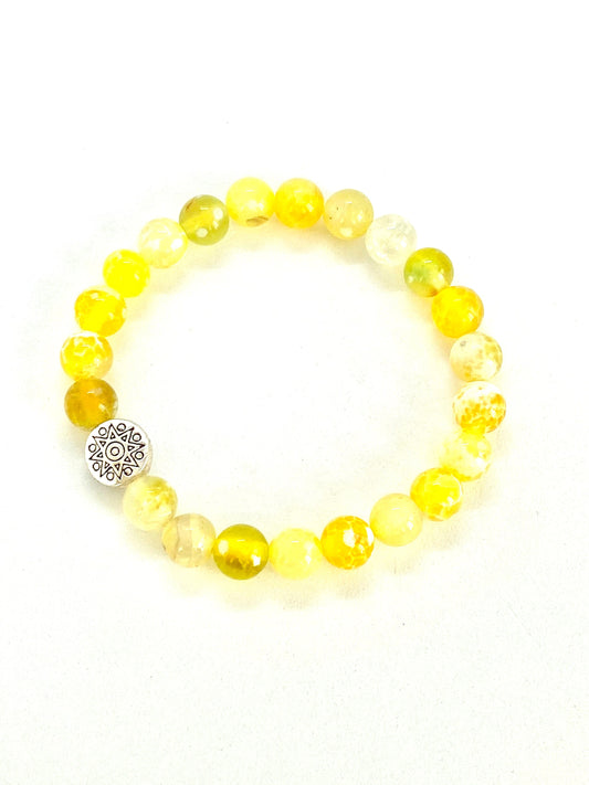 Yellow Agate Gemstone Sun Bracelet