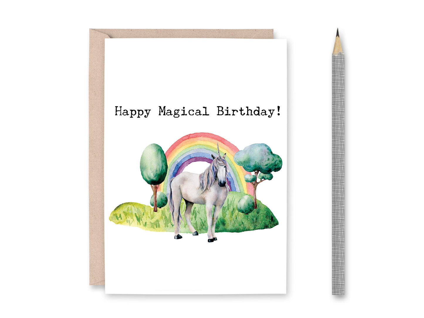 Once upon a Time Personalized Unicorn Birthday Card Printable - Digital Download