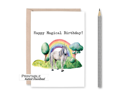 Once upon a Time Unicorn Birthday Card