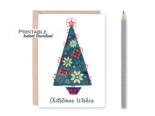 Christmas Wishes Printable Card, Scandinavian Christmas